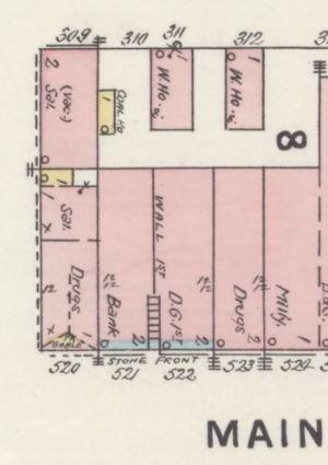 Farmer's Bank building, 1897 Sanborn Map