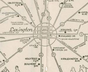 The map in the 1942 street directory shows horse farms and major roads.
