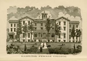 Woodcut from the Annual Catalogue of the Officers and Students of Hamilton Female College