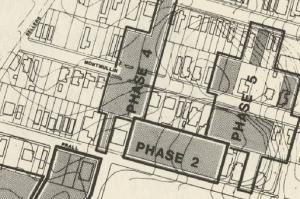 Detail from Pralltown Proposed Development Sites, 1975